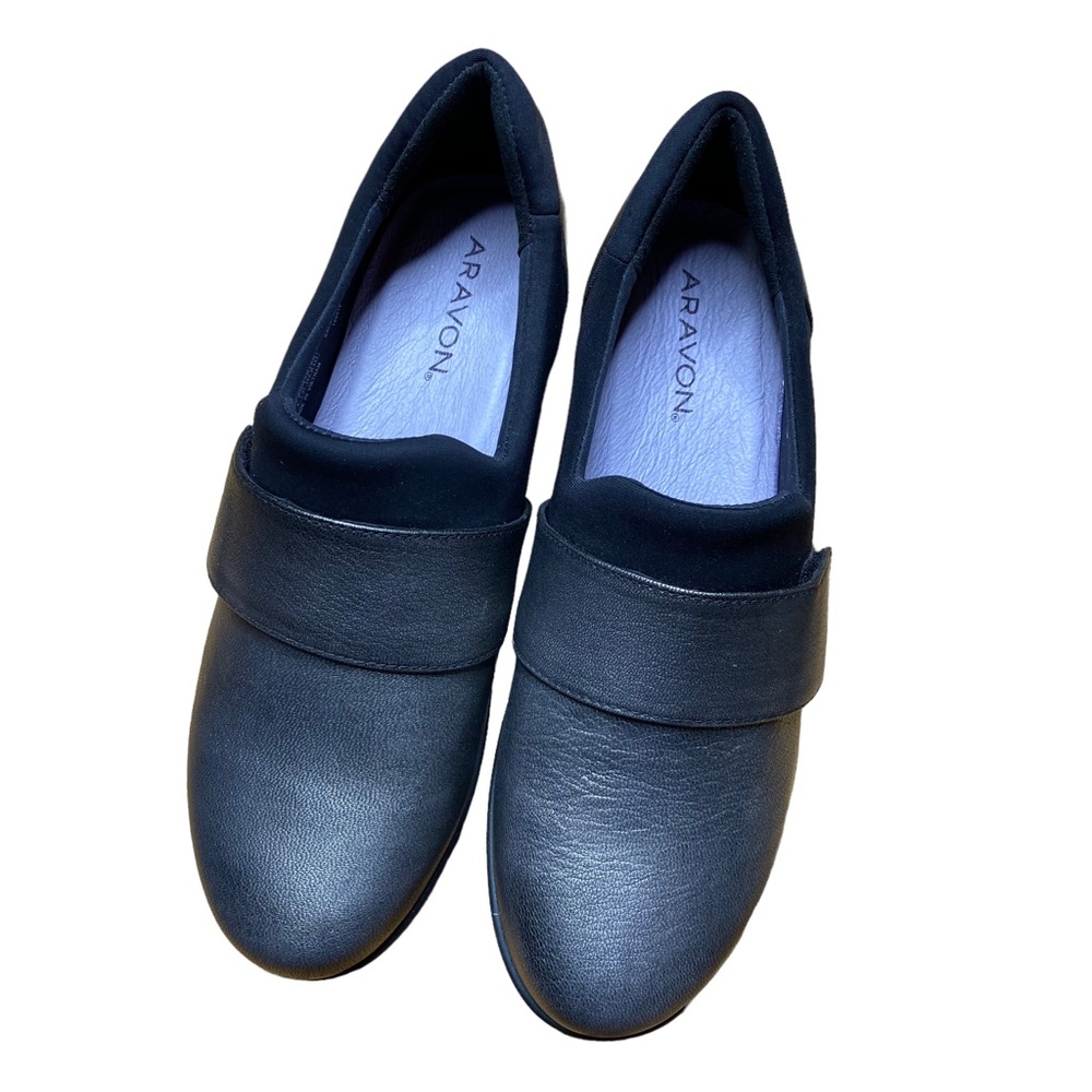ARAVON Leather Slip On Instep Strap Casual Shoes Size 6.5
